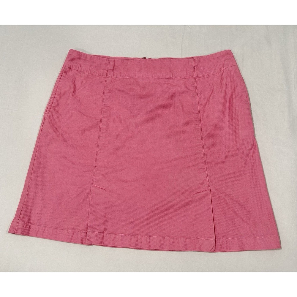 Vineyard Vines Womens Pink Twill Midi Skirt Double Slit‎ Front Sz 10